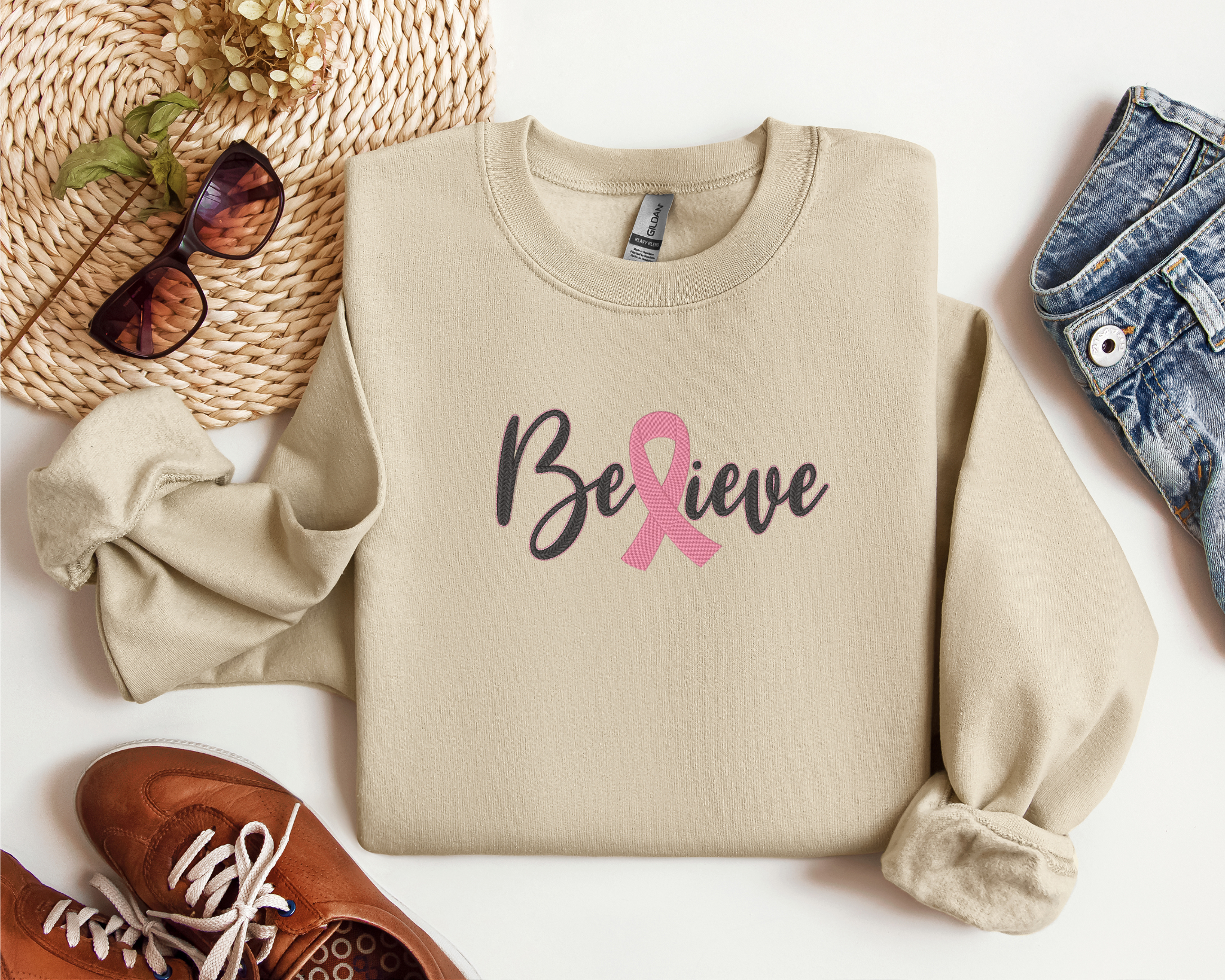Believe Cancer Ribbon Sweatshirt