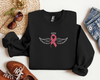 Embroidered Pink Cancer Ribbon Sweatshirt