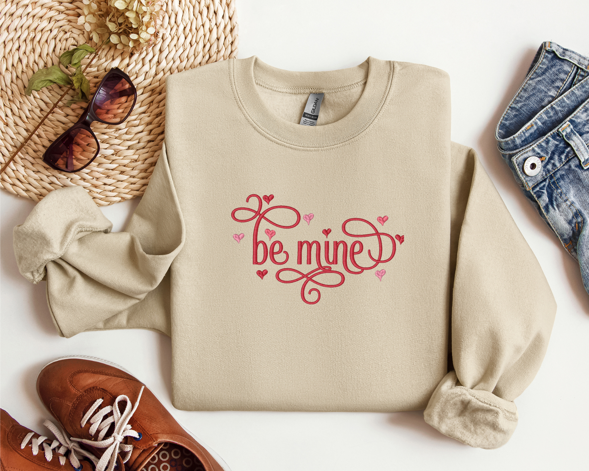 Be Mine Valentine's Day Sweatshirt - Express Your Love with Custom Embroidery